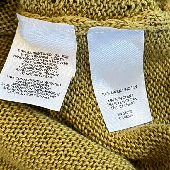 Jones New York Linen Sleeveless Knit Tank Sweater Ombre Olive Green Small - Picture 7 of 9